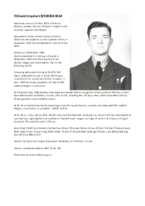 A preview of a PDF biography for Urquhart, David